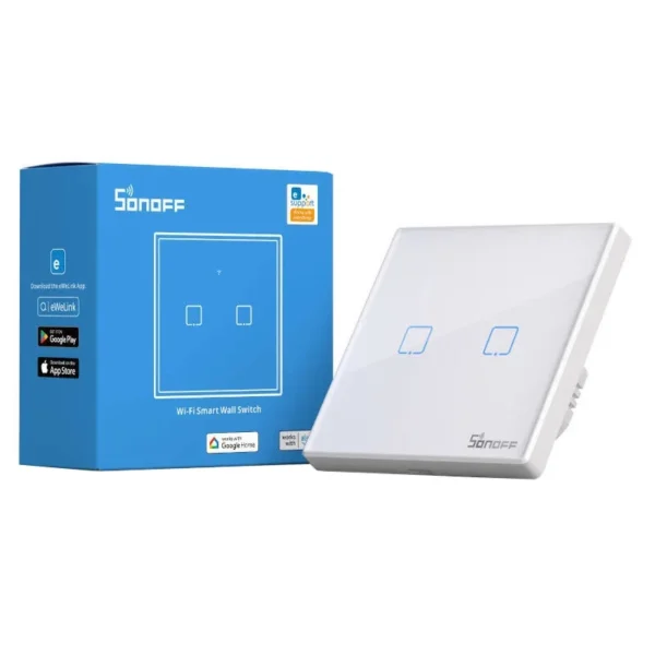 Jutiklinis šviesos jungiklis WiFi + RF 433 Sonoff T2 EU TX (2 kanalų) nauja versija. - Image 3